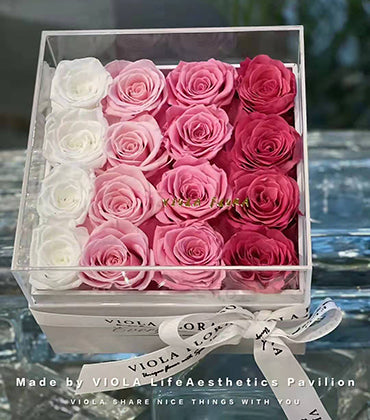 Preserved flower in acrylic box