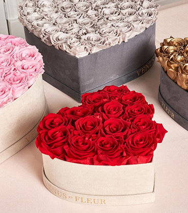 Preserved flower in heart box