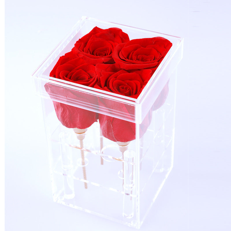 Every Love Promotional Gift Single Forever A Grade Preserved Rose In A Acrylic Box For Saint Valentine's Day