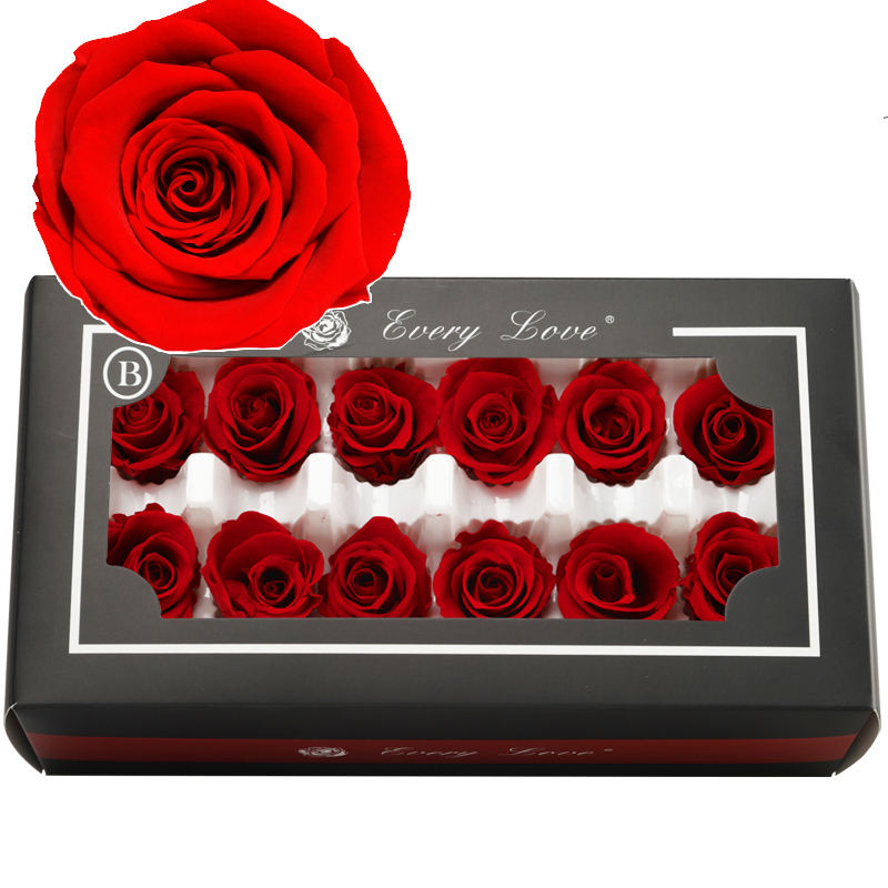 3-4CM/12pcs,Grade A Preserved Rose flower gift box,Valentines Day Gift box Favor,Eternal Rose Heads for Wedding Party Decoration