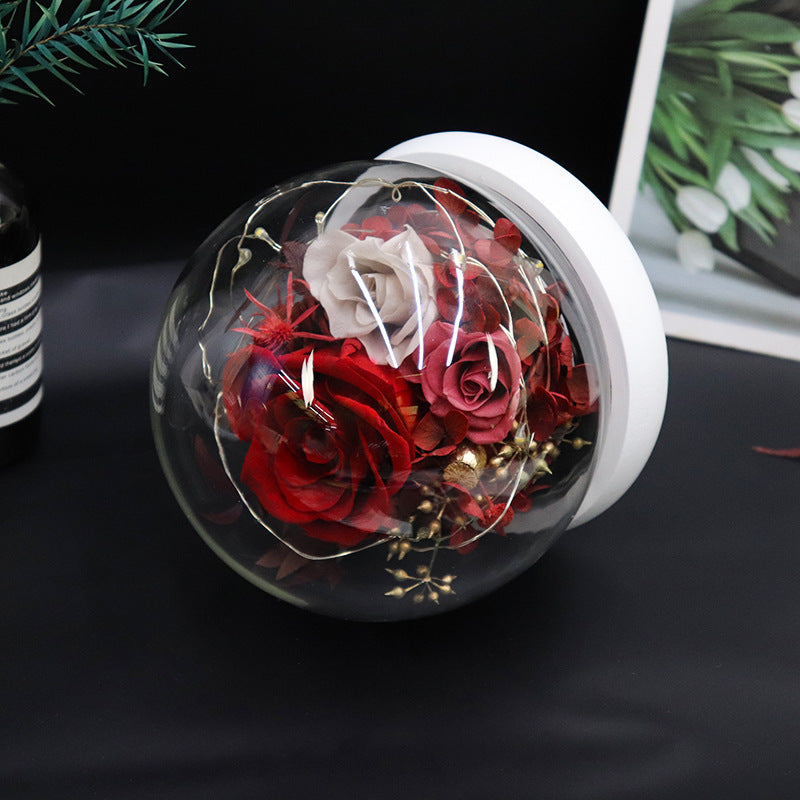 Preserved Flower Glass Cover Gift Box