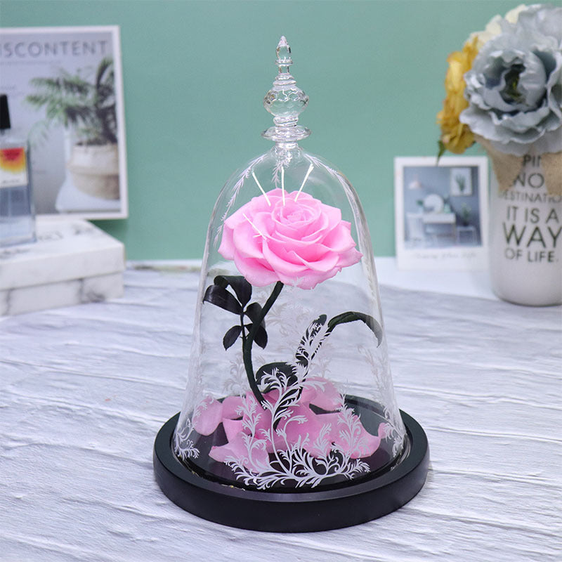 Eternal Flowers Glass Cover Beauty and the Beast Mother's Day Valentine's Day Eve Gift Christmas Gift