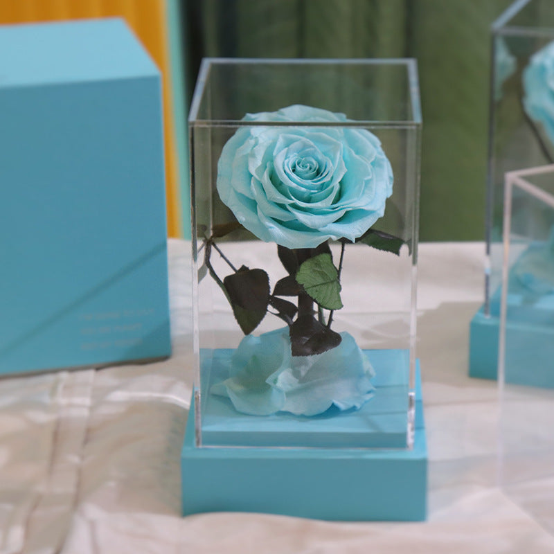 Forever Flowers Clear Acrylic Little Prince Gift Box Roses Valentine's Day