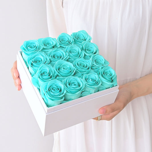 Square 16pcs Preserved Flowers Gift Box