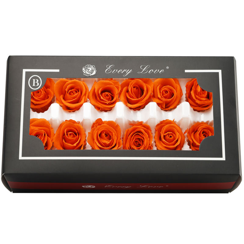 3-4CM/12pcs,Grade A Preserved Rose flower gift box,Valentines Day Gift box Favor,Eternal Rose Heads for Wedding Party Decoration