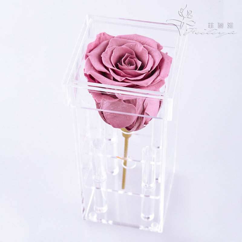 Christmas Gift 214 Valentine's Day Gift Forever Flowers Finished Acrylic Single Roses