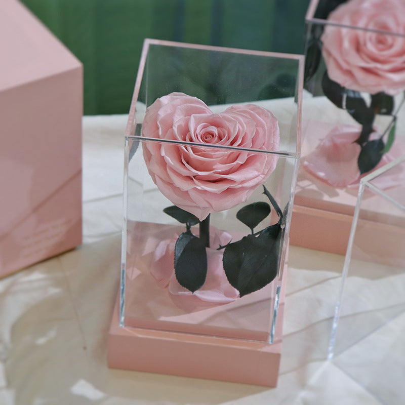 Forever Flowers Clear Acrylic Little Prince Gift Box Roses Valentine's Day