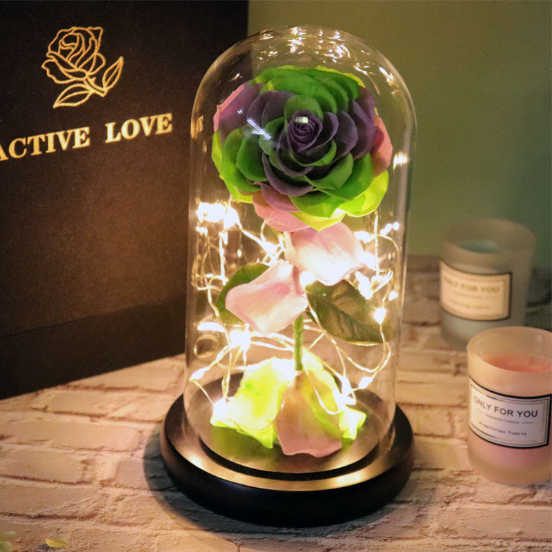 Forever Flowers with Lights Little Prince Roses 214 Valentine's Day Christmas Mother's Day Birthday Gift