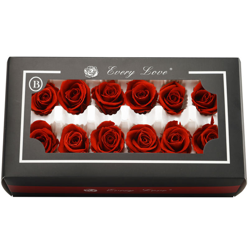 3-4CM/12pcs,Grade A Preserved Rose flower gift box,Valentines Day Gift box Favor,Eternal Rose Heads for Wedding Party Decoration