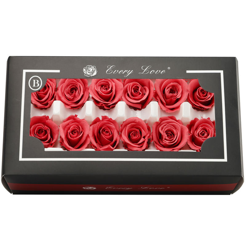 3-4CM/12pcs,Grade A Preserved Rose flower gift box,Valentines Day Gift box Favor,Eternal Rose Heads for Wedding Party Decoration