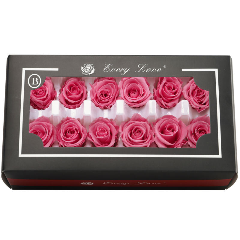 3-4CM/12pcs,Grade A Preserved Rose flower gift box,Valentines Day Gift box Favor,Eternal Rose Heads for Wedding Party Decoration