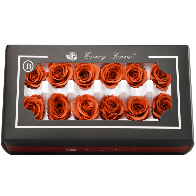 3-4CM/12pcs,Grade A Preserved Rose flower gift box,Valentines Day Gift box Favor,Eternal Rose Heads for Wedding Party Decoration