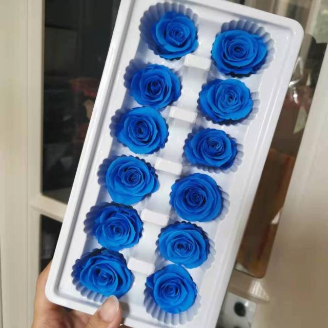 3-4CM/12pcs,Grade A Preserved Rose flower gift box,Valentines Day Gift box Favor,Eternal Rose Heads for Wedding Party Decoration