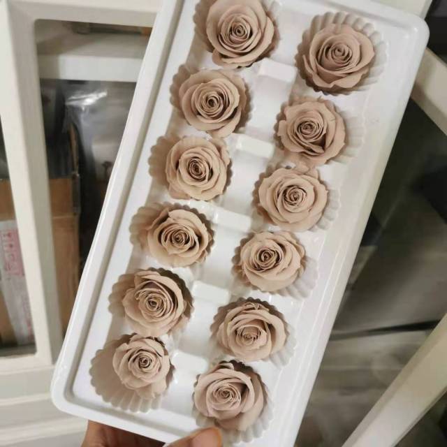 3-4CM/12pcs,Grade A Preserved Rose flower gift box,Valentines Day Gift box Favor,Eternal Rose Heads for Wedding Party Decoration