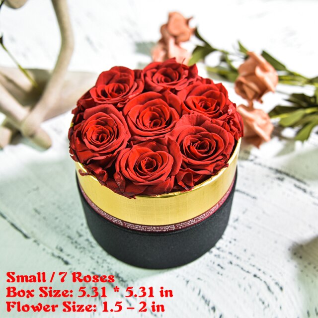 Preserved Rose Flower Eternal Rose in Box Set Wedding Mothers Day Christmas Valentine Anniversary Forever Love Gifts for Women