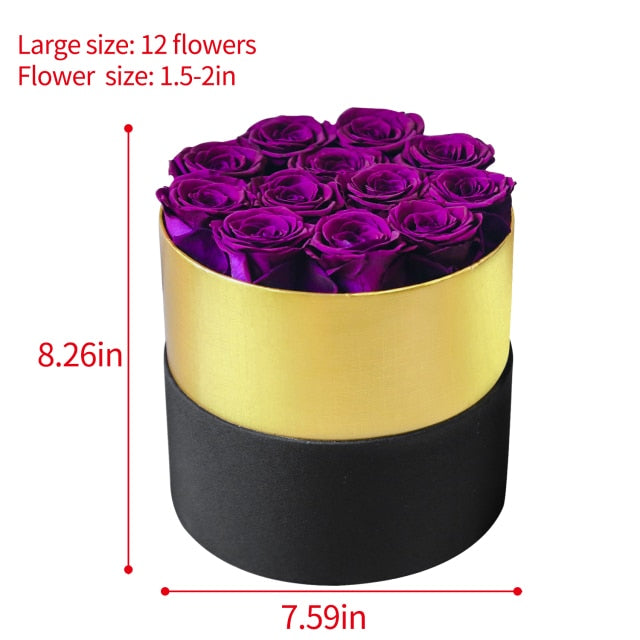 Preserved Rose Flower Eternal Rose in Box Set Wedding Mothers Day Christmas Valentine Anniversary Forever Love Gifts for Women