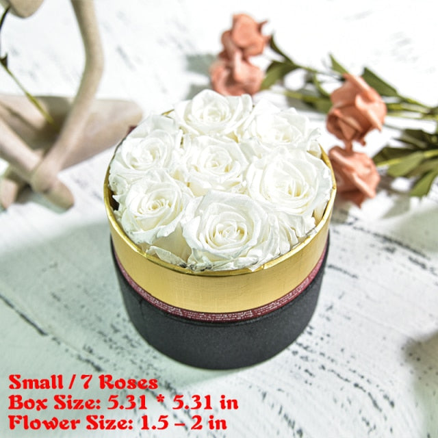 Preserved Rose Flower Eternal Rose in Box Set Wedding Mothers Day Christmas Valentine Anniversary Forever Love Gifts for Women