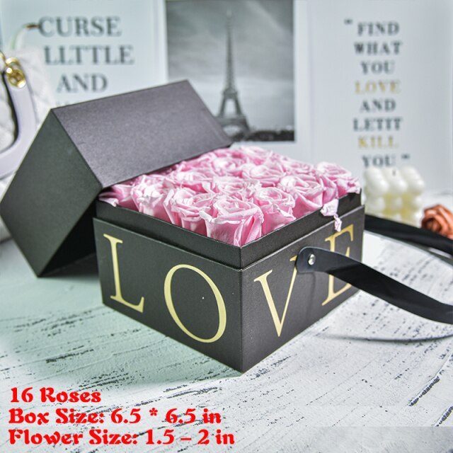 Preserved Rose Flower Eternal Rose in Box Set Wedding Mothers Day Christmas Valentine Anniversary Forever Love Gifts for Women