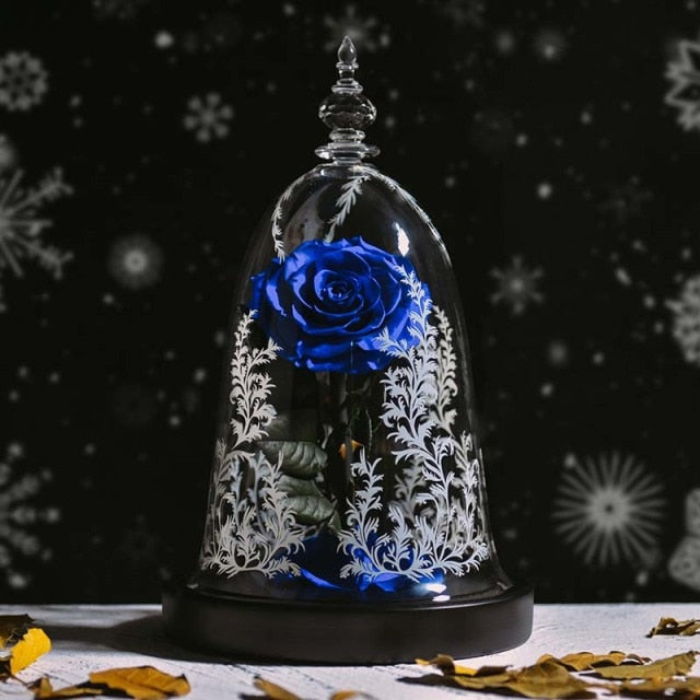 Beauty and The Beast Preserved Roses In Glass Forever Eternal Rose Flowers Christmas Valentine Gifts for Girls Mother Gift